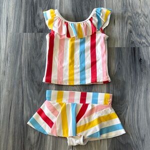 Hanna Andersson Girls 2T Skirted Tankini Set